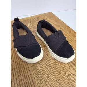Toms Shoes Youth Size 11 Black Canvas Slip On Casual Sneakers Kids Boys Girls